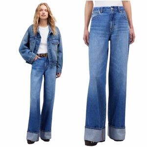 Madewell Superwide-Leg Jeans in Fannin Wash Size 29